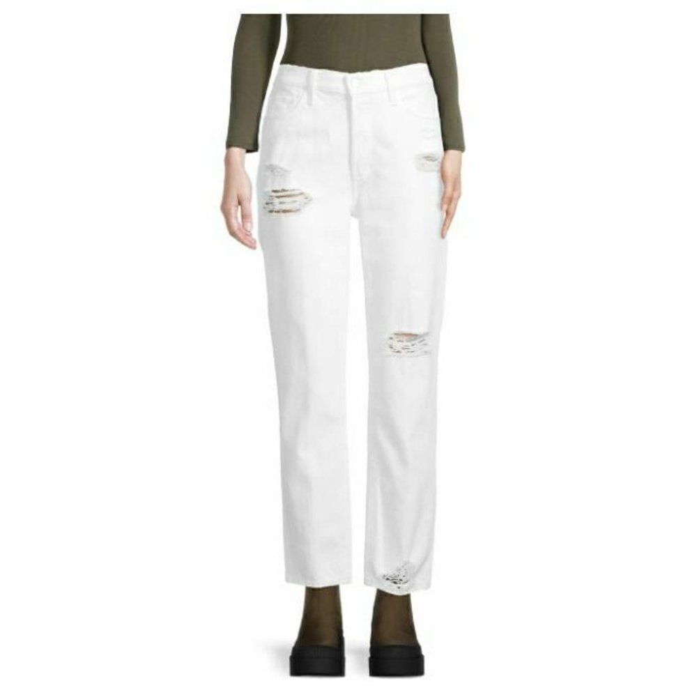 Joe's Jeans Womens Jeans Sz 29 6-8 The Scout White Mid Rise Slim Boyfriend NWT